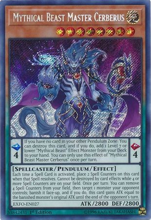 Mythical Beast Master Cerberus - EXFO-EN027 - Secret Rare - Duelshop