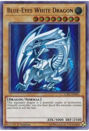 Blue-Eyes White Dragon - LCKC-EN001 (Blue Ripple Background) - Ultra Rare