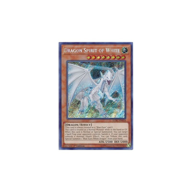 Yu-Gi-Oh! White Dragon Spirit – LCKC-FR018, Secret Rare, French Edition, Lightly Played