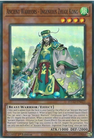 Ancient Warriors - Ingenious Zhuge Kong - ETCO-EN023 - Super Rare