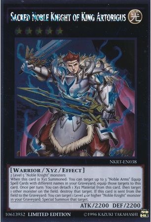 Sacred Noble Knight of King Artorigus - NKRT-EN038 - Platinum Rare