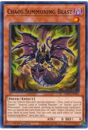 Chaos Summoning Beast - SDSA-EN004 - Common