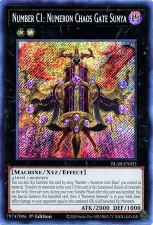 Number C1: Numeron Chaos Gate Sunya - BLAR-EN021 - Secret Rare