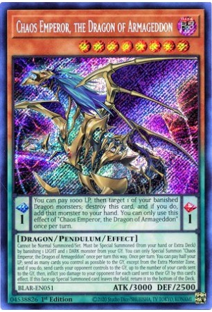 Chaos Emperor, the Dragon of Armageddon - BLAR-EN051 - Secret Rare