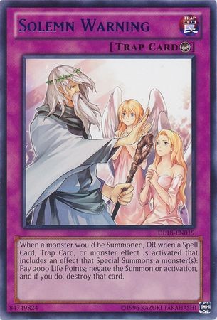 遊戯王 Solemn Warning 英語版 1枚 Solemn Warning (Red) - DL18-EN019 - Rare - Duelshop