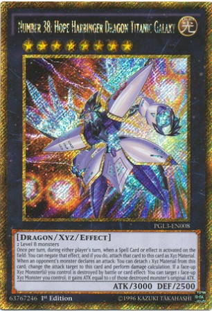 Number 38: Hope Harbinger Dragon Titanic Galaxy - PGL3-EN008 - Gold Secret Rare