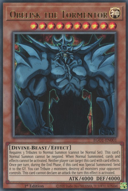遊戯王 OBELISK THE TORMENTOR Obelisk the Tormentor - EGO1-EN001 - Ultra Rare - Duelshop