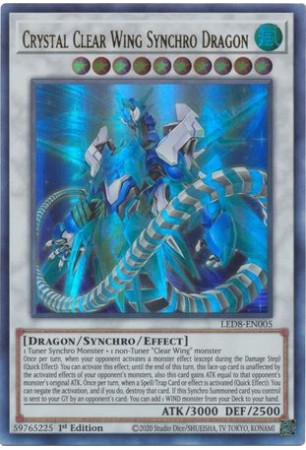 Crystal Clear Wing Synchro Dragon - LED8-EN005 - Ultra Rare