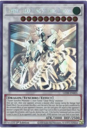 Crystal Clear Wing Synchro Dragon - LED8-EN005 - Ghost Rare