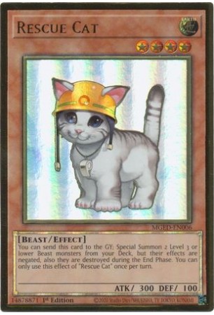 Rescue Cat - MGED-EN006 - Premium Gold Rare