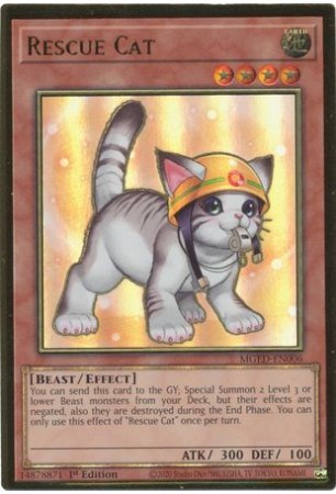 Rescue Cat (alt. art) - MGED-EN006 - Premium Gold Rare