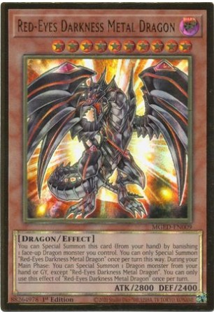 Red-Eyes Darkness Metal Dragon - MGED-EN009 - Premium Gold Rare