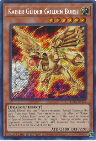 Kaiser Glider Golden Burst - LDS3-EN136 - Secret Rare