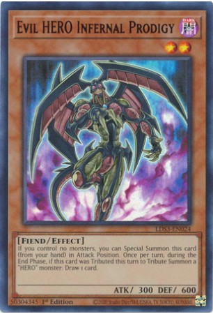 Evil HERO Infernal Prodigy (Red) - LDS3-EN024 - Ultra Rare