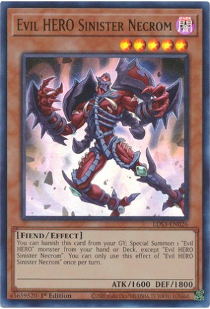 Evil HERO Sinister Necrom (Blue) - LDS3-EN026 - Ultra Rare