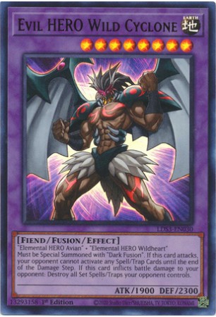 Evil HERO Wild Cyclone (Red) - LDS3-EN030 - Ultra Rare