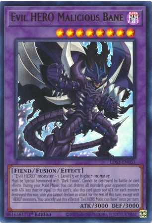 Evil HERO Malicious Bane - LDS3-EN033 - Ultra Rare