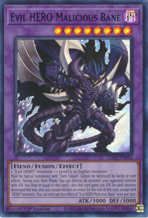 Evil HERO Malicious Bane (Blue) - LDS3-EN033 - Ultra Rare