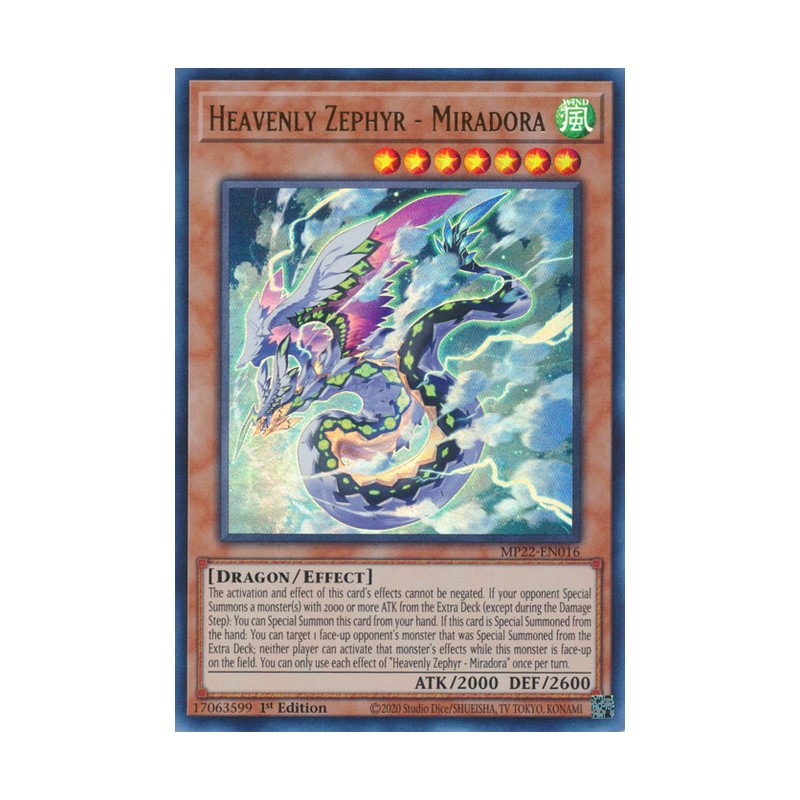 Heavenly Zephyr - Miradora - MP22-EN016 - Ultra Rare - Duelshop