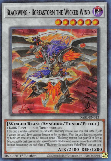 Blackwing - Boreastorm the Wicked Wind - DABL-EN043 - Super Rare