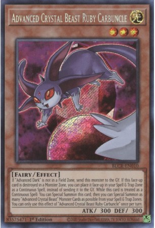 Advanced Crystal Beast Ruby Carbuncle - BLCR-EN010 - Secret Rare