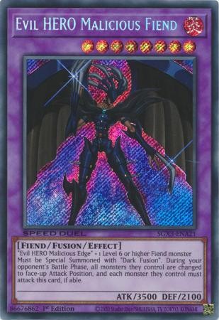 d*3様 Disciples of power/inviciblee enemy Evil HERO Malicious Fiend - SGX3-ENA21 - Secret Rare - Duelshop