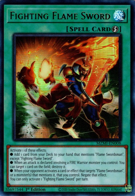 Fighting Flame Sword - MZMI-EN008 - Ultra Rare - Duelshop