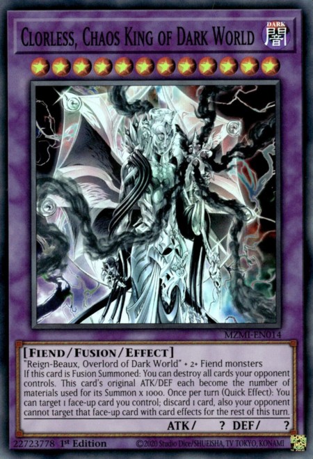 Clorless, Chaos King of Dark World - MZMI-EN014 - Super Rare