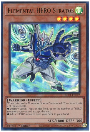 Elemental HERO Stratos (alt. art) - BLC1-EN022 - Ultra Rare