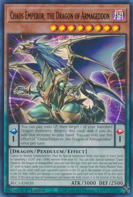 Chaos Emperor, the Dragon of Armageddon - BLC1-EN026 - Ultra
