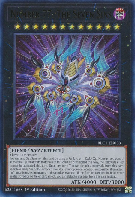 Number 77: The Seven Sins - BLC1-EN038 - Ultra Rare (Silver