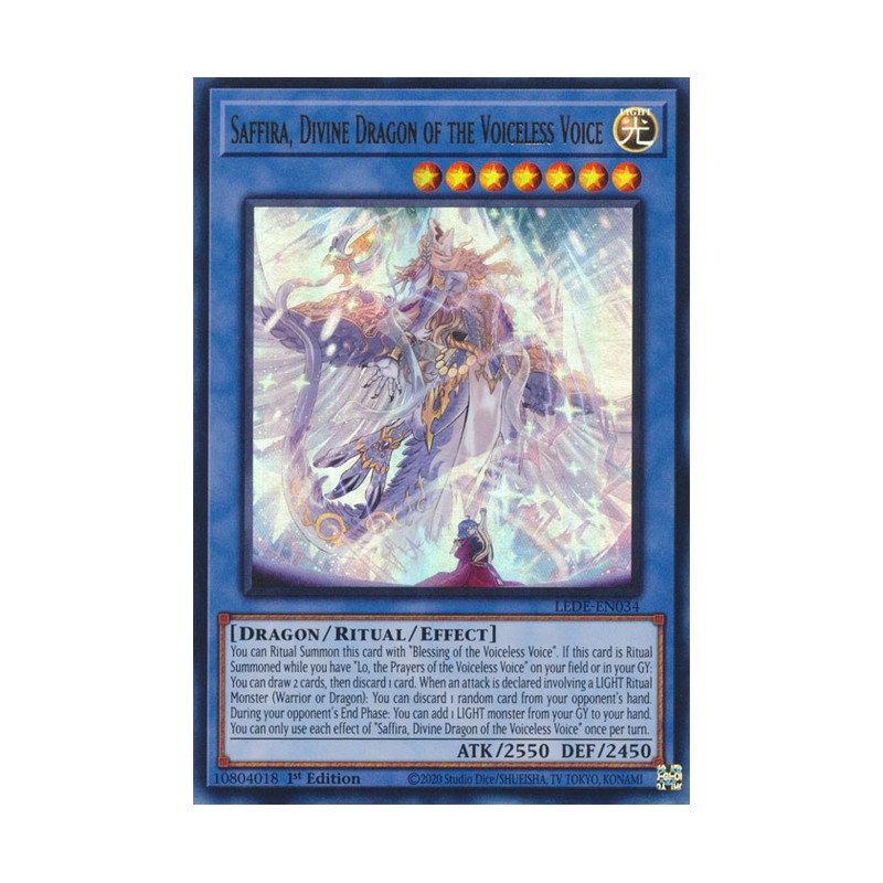 Yugioh Saffira, Divine Dragon of the Voiceless Voice LEDE