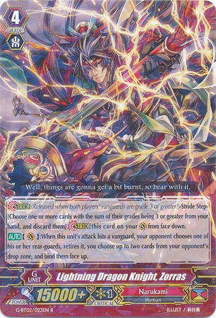 Lightning Dragon Knight, Zorras - G-BT02/023EN - RR