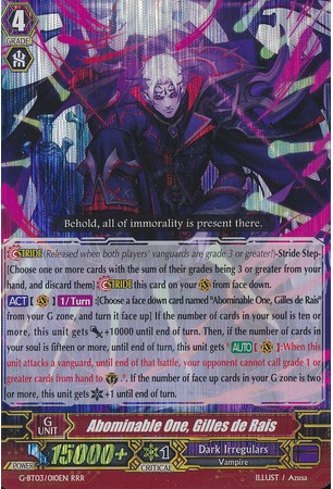 Abominable One, Gilles de Rais - G-BT03/010EN - RRR