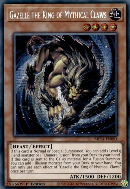 ユーカリ デュエルベータ Gazelle the King of Mythical Claws - MP24-EN091 - Prismatic Secret
