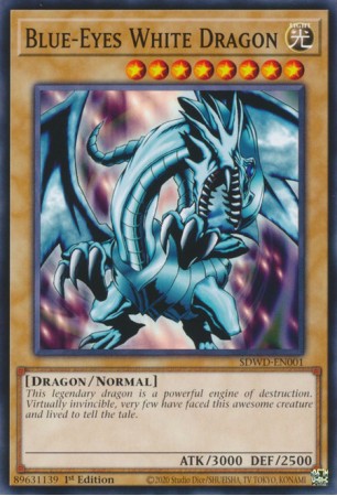 Blue-Eyes White Dragon - SDWD-EN001 (Red Sparks Background) - Common