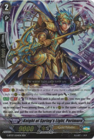 Knight of Spring's Light, Perimore - G-BT07/004EN - RRR