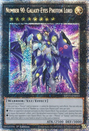 Number 90: Galaxy-Eyes Photon Lord - MP25-EN033 - Starlight Rare