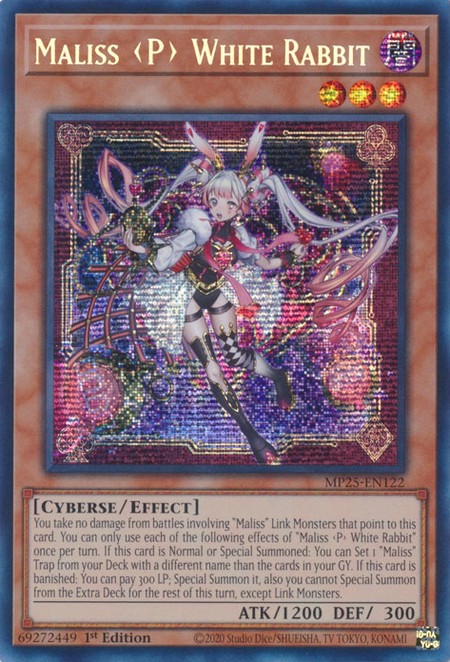 Maliss P White Rabbit - MP25-EN122 - Prismatic Secret Rare - Duelshop