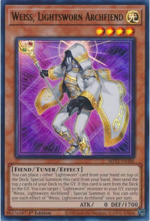 Weiss, Lightsworn Archfiend - MP25-EN186 - Ultra Rare