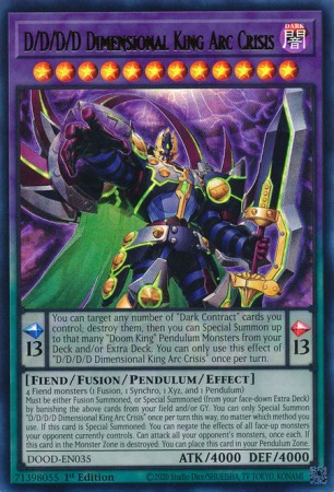 D/D/D/D Dimensional King Arc Crisis - DOOD-EN035 - Ultra Rare D/D/D/D Dimensional King Arc Crisis - DOOD-EN035 - Ultra Rare
