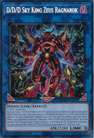 D/D/D Sky King Zeus Ragnarok - DOOD-EN049 - Secret Rare D/D/D Sky King Zeus Ragnarok - DOOD-EN049 - Secret Rare