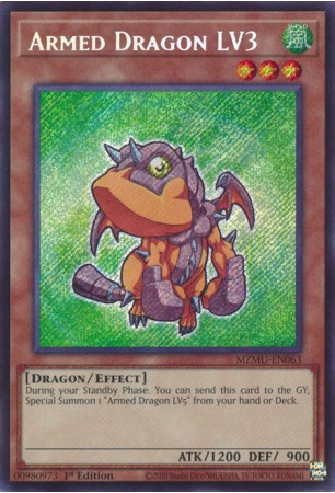 Armed Dragon LV3 (alt. art) - MZMU-EN063 - Secret Rare