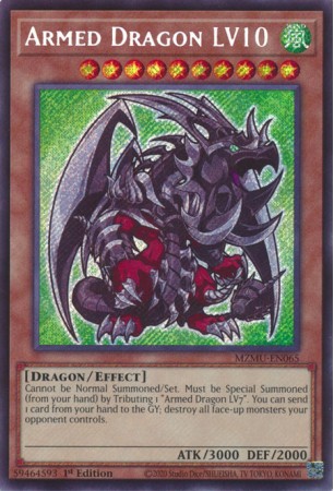 Armed Dragon LV10 (alt. art) - MZMU-EN065 - Secret Rare
