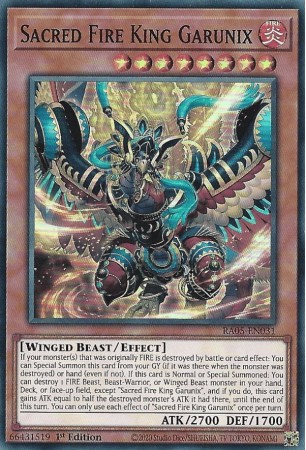 Sacred Fire King Garunix - RA05-EN031 - Secret Rare