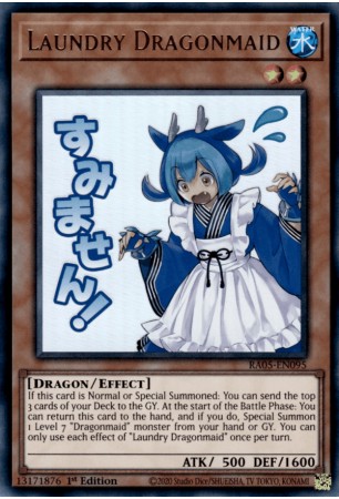 Laundry Dragonmaid (stamp art) - RA05-EN095 - Ultra Rare