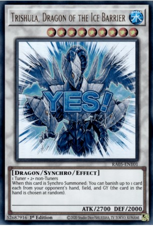 Trishula, Dragon of the Ice Barrier (stamp art) - RA05-EN101 - Ultra Rare