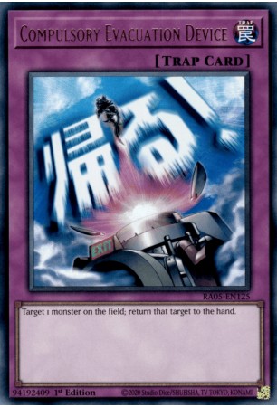 Compulsory Evacuation Device (stamp art) - RA05-EN125 - Ultra Rare