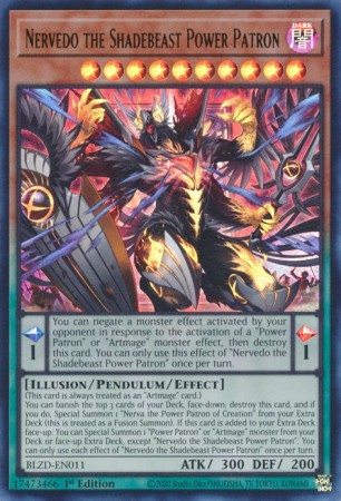 Nervedo the Shadebeast Power Patron - BLZD-EN011 - Ultra Rare