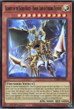Calamity of the Sacred Beasts - Hamon, Lord of Striking Thunder - CORI-EN006 - Super Rare
